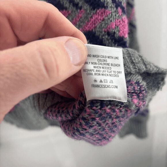 Jun & Ivy Sweater Chunky Knit Crewneck Gray Size L Acrylic Blend Geometric EUC - Picture 5 of 7